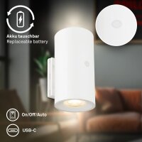 Akku-Leuchte Briloner 2 Watt LED Weiß Wandlampe TouchdimmerWandleuchte Montage ohne Bohren