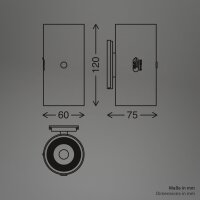 Akku-Leuchte Briloner 2 Watt LED Weiß Wandlampe TouchdimmerWandleuchte Montage ohne Bohren
