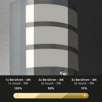 Akku-Leuchte Briloner Wandlampe 5,8 Watt LED Chrom-matt Timer Touchdimmer IP44