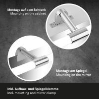 Spiegelleuchte Briloner 2in1 Montage Badleuchte Chrom 55 cm Länge IP44 Wandleuchte