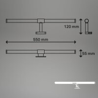 Spiegelleuchte Briloner 2in1 Montage Badleuchte Chrom 55 cm Länge IP44 Wandleuchte