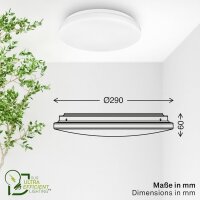 Deckenleuchte Briloner 8 Watt LED Ultraenergieeffizient Deckenlampe 29 cm