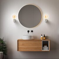 Spiegelleuchte Briloner Wandleuchte E27 Fassung Badlampe Chrom Wandlampe