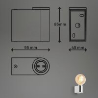 Spiegelleuchte Briloner Wandleuchte E27 Fassung Badlampe Chrom Wandlampe
