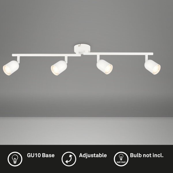 Strahler Briloner 4er Spot Deckenleuchte Weiß GU10 Fassung Deckenlampe