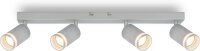 4-flammiger Deckenspot 4er Strahler, Chrom-Matt, 4x9W, GU10-Fassung, Glas – Briloner
