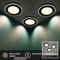 Einbauleuchten Briloner 3 x 4,9 Watt LED Schwarz innen...