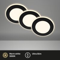 Einbauleuchten Briloner 3 x 4,9 Watt LED Schwarz innen und außen getrennt schaltbar Einbauspots 425 Lumen