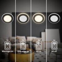 Einbauleuchten Briloner 3 x 4,9 Watt LED Schwarz innen und außen getrennt schaltbar Einbauspots 425 Lumen