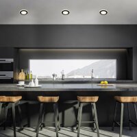 Einbauleuchten Briloner 3 x 4,9 Watt LED Schwarz innen und außen getrennt schaltbar Einbauspots 425 Lumen