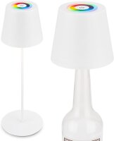 Akku-Tischleuchte Calida, Weiß (Matt), 2,5 Watt, dimmbar, RGB, höhenverstellbar – Briloner