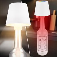 Briloner Calida 3-in-1 LED Akku-Tischleuchte RGBW Dimmbar IP44 Weiß Höhenverstellbar (7510-016)