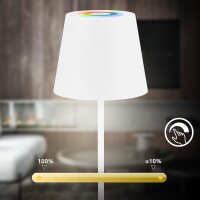 Briloner Calida 3-in-1 LED Akku-Tischleuchte RGBW Dimmbar IP44 Weiß Höhenverstellbar (7510-016)