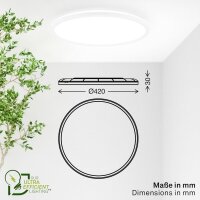 Deckenleuchte Briloner 14 Watt LED Deckenlampe Ultraenergieeffizient 3000Lumen 42 cm Backlight