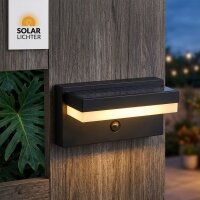Solar-Lichter LED Solar Wandleuchte Schwarz...
