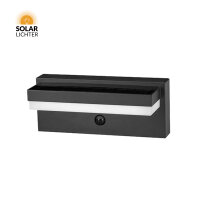Solar-Lichter LED Solar Wandleuchte Schwarz Bewegungsmelder USB-C 2,5W 300lm 2700K IP54