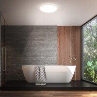 LED Deckenlampe Badleuchte, Weiß, 24 Watt, 2500lm, 4000K, IP54, Ø 29 cm – Briloner