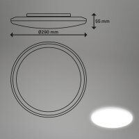 LED Deckenleuchte Badleuchte, Weiß, 24 Watt, IP54, Ø 29 cm – Briloner