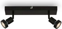 2-flammiger Deckenspot 2er Strahler, Schwarz, 2x4,9W, 460lm, 3000K, 32 x 8,5 cm – Briloner