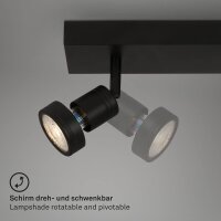 2-flammiger Deckenspot 2er Strahler, Schwarz, 2x4,9W, 460lm, 3000K, 32 x 8,5 cm – Briloner