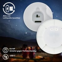 Akku-Leuchte Briloner Wandlampe 2,6 Watt LED Touchdimmer Wandleuchte IP54 Weiß