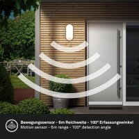 Außenleuchte Briloner 12 Watt LED Wandlampe Schwarz IP65 Sensor Außenleuchte