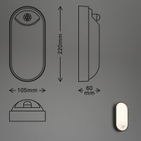 Außenleuchte Briloner 12 Watt LED Wandlampe Schwarz IP65 Sensor Außenleuchte