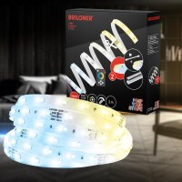 Starter Set LED Stripe Briloner 200 cm CCT Fernbedienung...