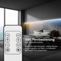 Starter Set LED Stripe Briloner 200 cm CCT Fernbedienung LED Band dimmbar