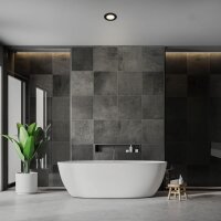 Briloner LED Einbauleuchte Thin Einzelspot 6W 650lm Schwarz IP44 Ultra-Flach (7053-015)