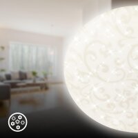 Deckenleuchte Briloner 15 Watt LED Sternenhimmel florales Muster Deckenlampe 27,8 cm