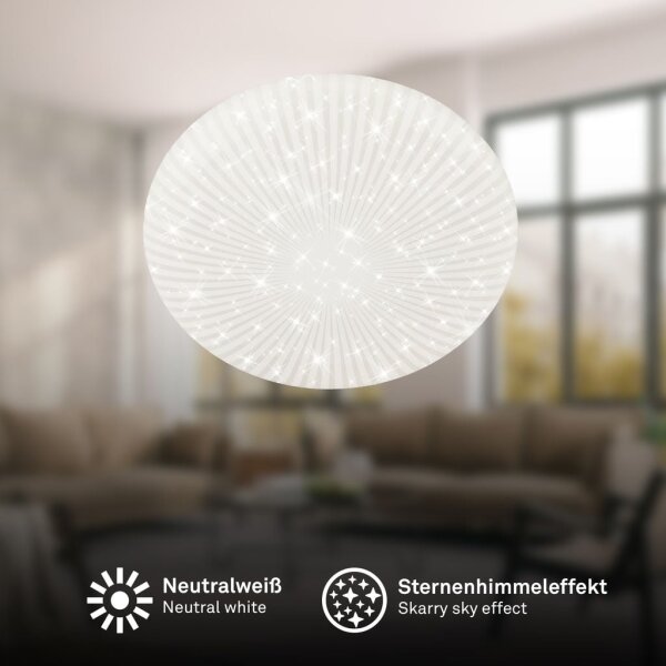 Deckenleuchte Briloner 15 Watt LED Sternenhimmel 27,8 cm Dekor Deckenlampe