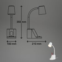 Tischleuchte Briloner Schreibtischlampe mit Organizer Weiß Tischlampe