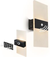 Akku-Leuchte Briloner 2,5 Watt LED Wandleuchte Bewegungsmelder Schwarz Wandlampe Montage ohne Bohren
