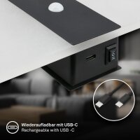 Akku-Leuchte Briloner 2,5 Watt LED Wandleuchte Bewegungsmelder Schwarz Wandlampe Montage ohne Bohren