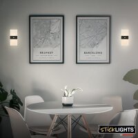Akku-Leuchte Briloner 2,5 Watt LED Wandleuchte Bewegungsmelder Schwarz Wandlampe Montage ohne Bohren