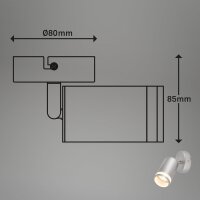 Strahler Briloner Spot Chrom-Matt Wandleuchte Wandlampe GU10 Fassung