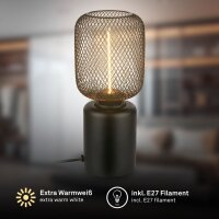 Tischlampe Drahtgeflecht, Schwarz, 4 Watt, Ø 10 cm – Briloner