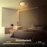 Deckenleuchte Briloner 48 Watt LED Schwarz-Gold Deckenlampe Fernbedienung dimmbar CCT 51 cm