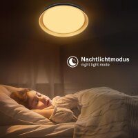 Deckenleuchte Briloner 48 Watt LED Schwarz-Gold Deckenlampe Fernbedienung dimmbar CCT 51 cm
