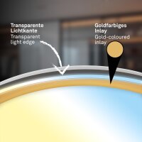 Deckenleuchte Briloner 48 Watt LED Schwarz-Gold Deckenlampe Fernbedienung dimmbar CCT 51 cm