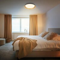 Deckenleuchte Briloner 48 Watt LED Schwarz-Gold Deckenlampe Fernbedienung dimmbar CCT 51 cm
