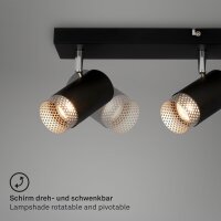 4-flammiger Deckenstrahler Spot Drahtapplikationen, Schwarz, 4x9W, GU10-Fassung – Briloner