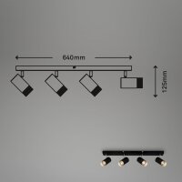Strahler Briloner 4er Spot Deckenleuchte mit Drahtapplikationen GU10 Fassung Schwarz Deckenlampe