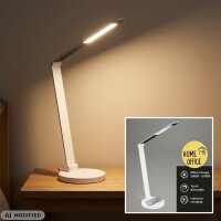 Tischleuchte Schreibtischlampe, Weiß, 6,2 Watt, dimmbar, CCT einstellbar – Briloner