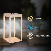 Akku-Leuchte Briloner 5 Watt LED Laterne Beige Tischlampe...