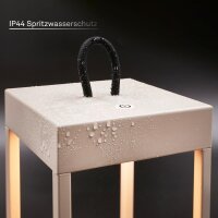 Akku-Leuchte Briloner 5 Watt LED Laterne Beige Tischlampe Laterne IP44