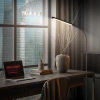 Stehleuchte Briloner 6 Watt LED Standlampe Schwarz Dimmbar Leselampe