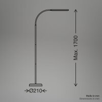 Stehleuchte Briloner 6 Watt LED Standlampe Schwarz Dimmbar Leselampe