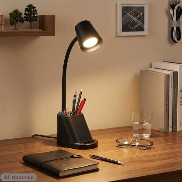Tischleuchte Tischlampe, Schwarz, 9 Watt (exkl.), 10 x 21 x 35,5 cm – Briloner